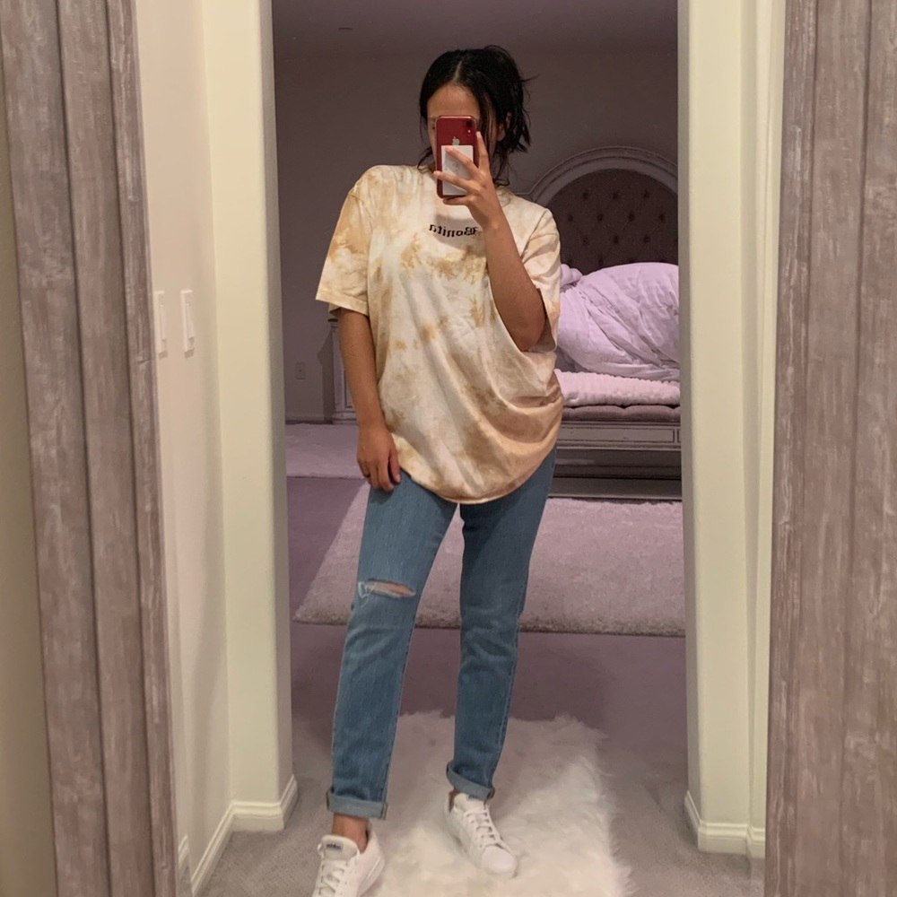 “Bonita” brown and white tie dye T- shirt